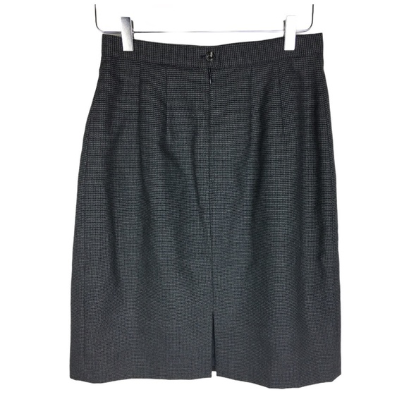 Amber Stone Pleated Houndstooth Wool Pencil Skirt - Picture 4 of 4